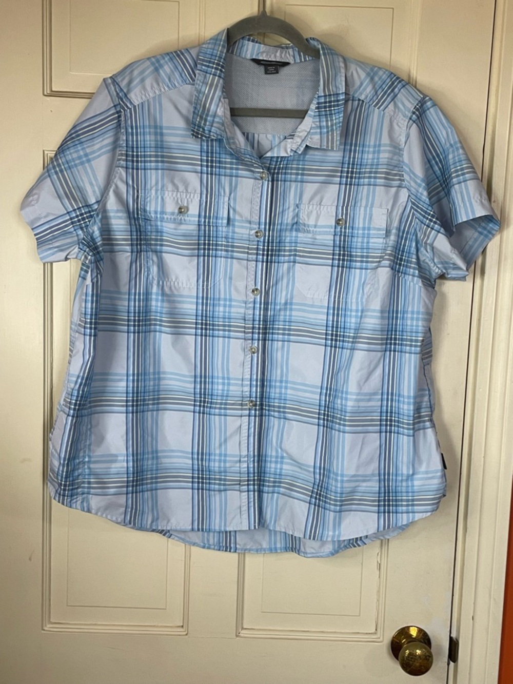 Eddie Bauer Womens XXL Blue Plaid/Green Adventurer Shirt Button Up Dry Lot Of 2 - Picture 7 of 15